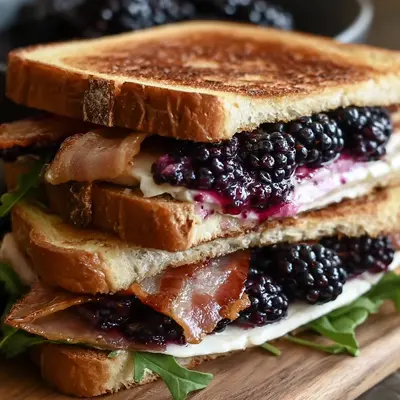 Sweet & Savory Blackberry Brie Turkey Bacon Sandwich