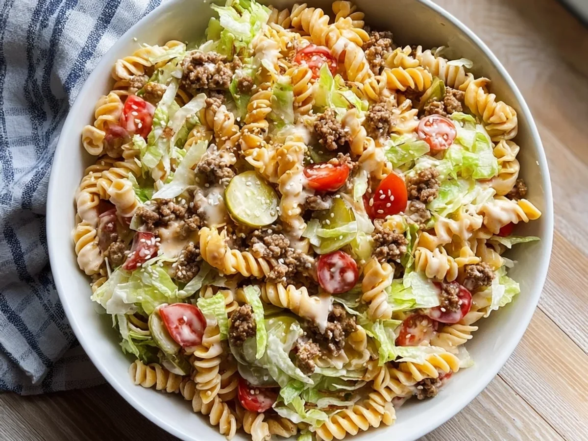 Tangy Big Mac Pasta Salad Recipe: A Diner Classic Reinvented - Featured Image