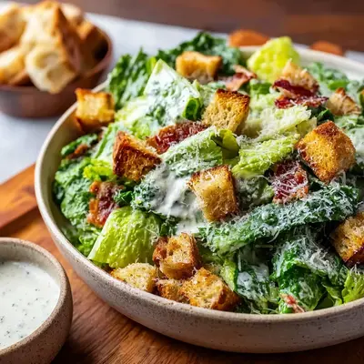 Tangy Homemade Caesar Salad: Fresh & Creamy Recipe