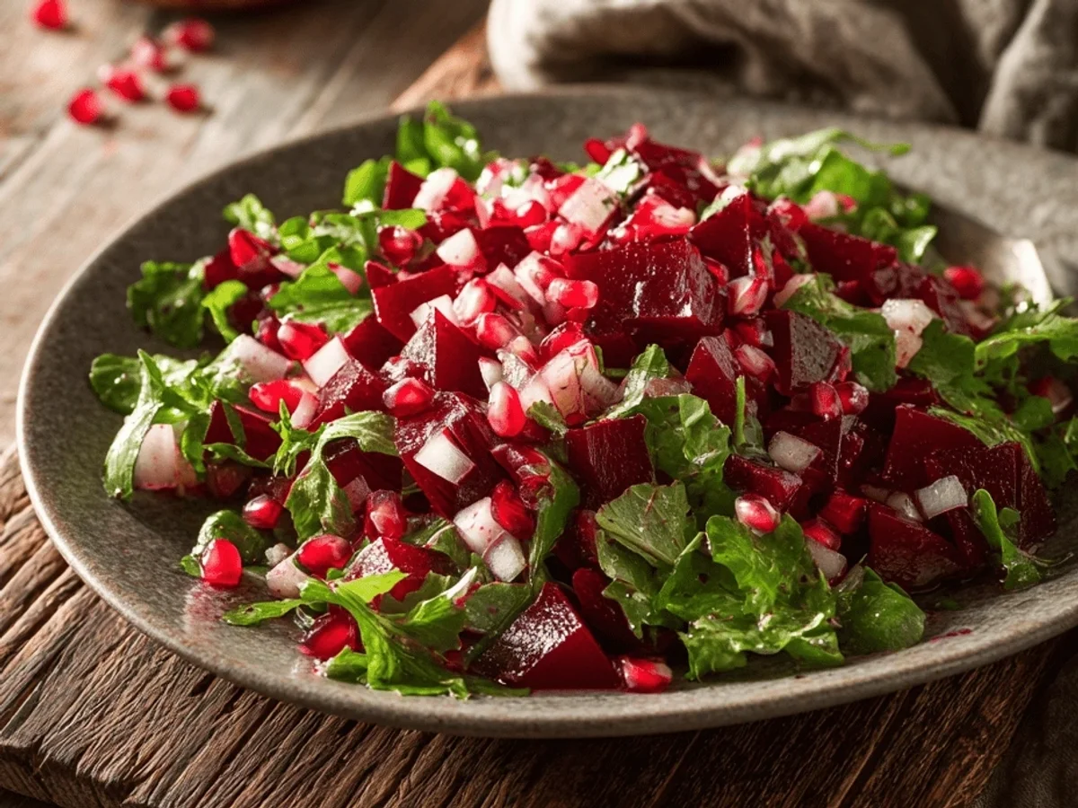 Tangy Persian Beet & Pomegranate Salad Recipe - Featured Image
