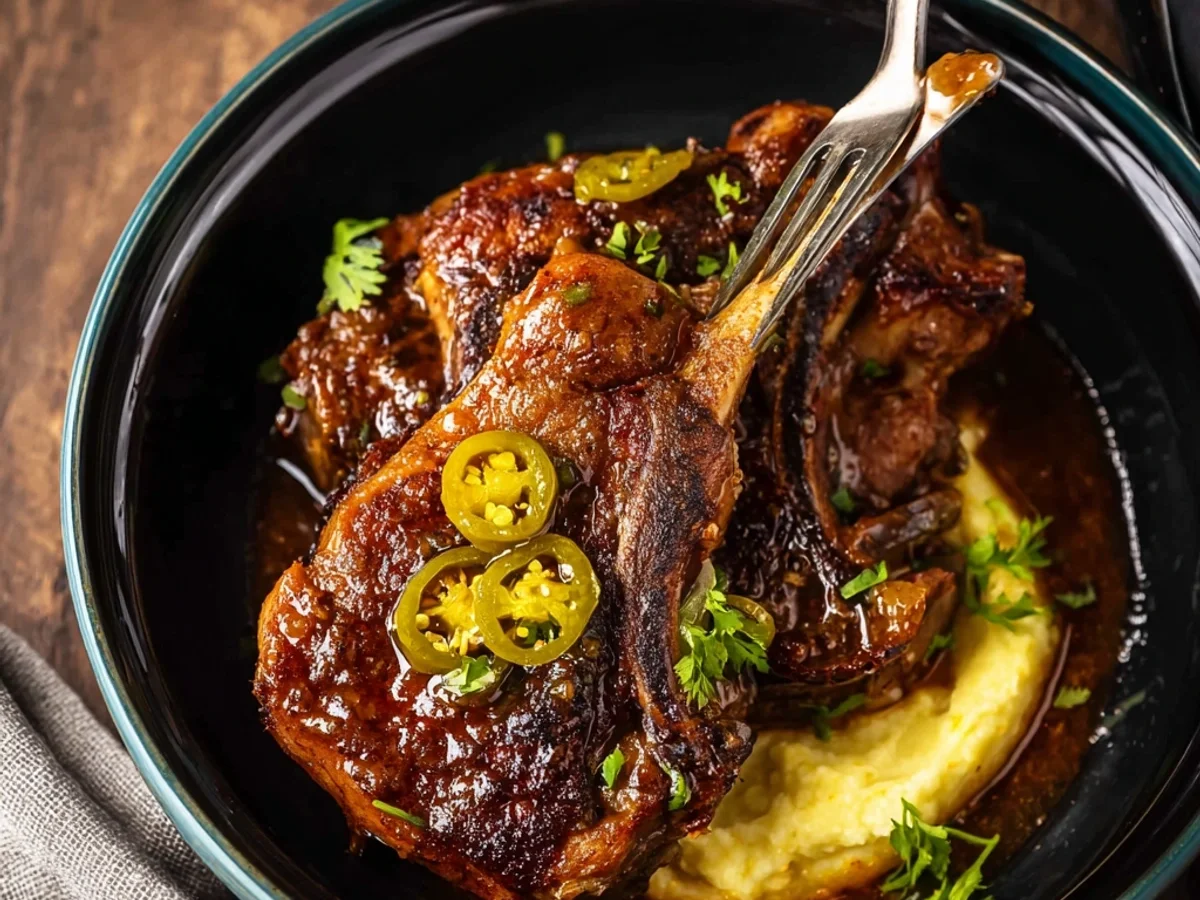 Tender Crock Pot Mississippi Lamb Chops - Featured Image