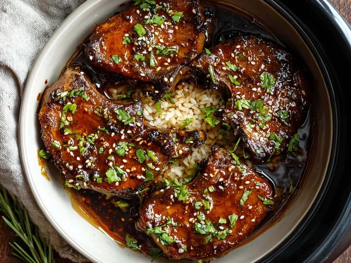 Tender Slow Cooker Honey Garlic Lamb Chops - Featured Image
