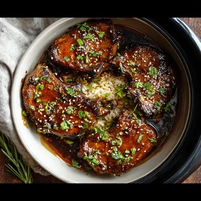 Tender Slow Cooker Honey Garlic Lamb Chops