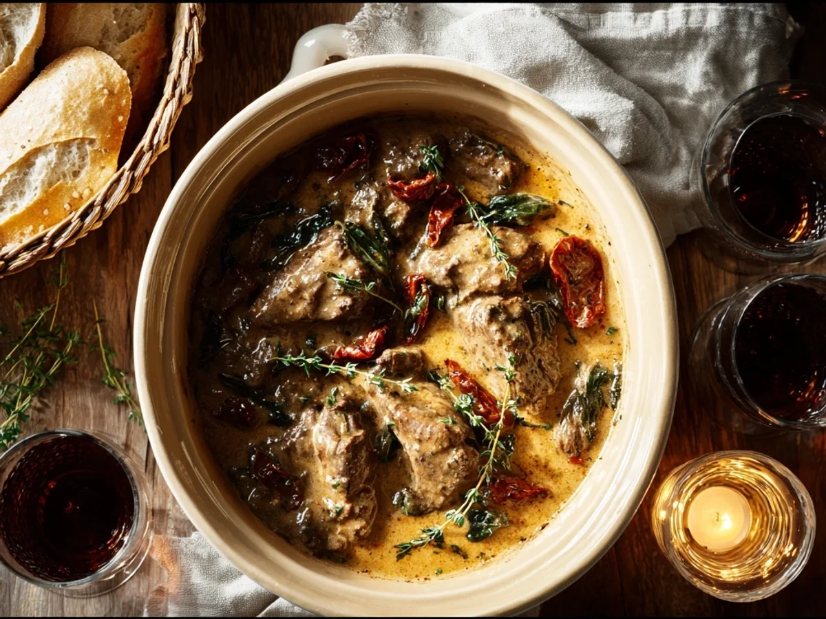 Tender Slow Cooker Valentines Dinner Short Ribs - Featured Image