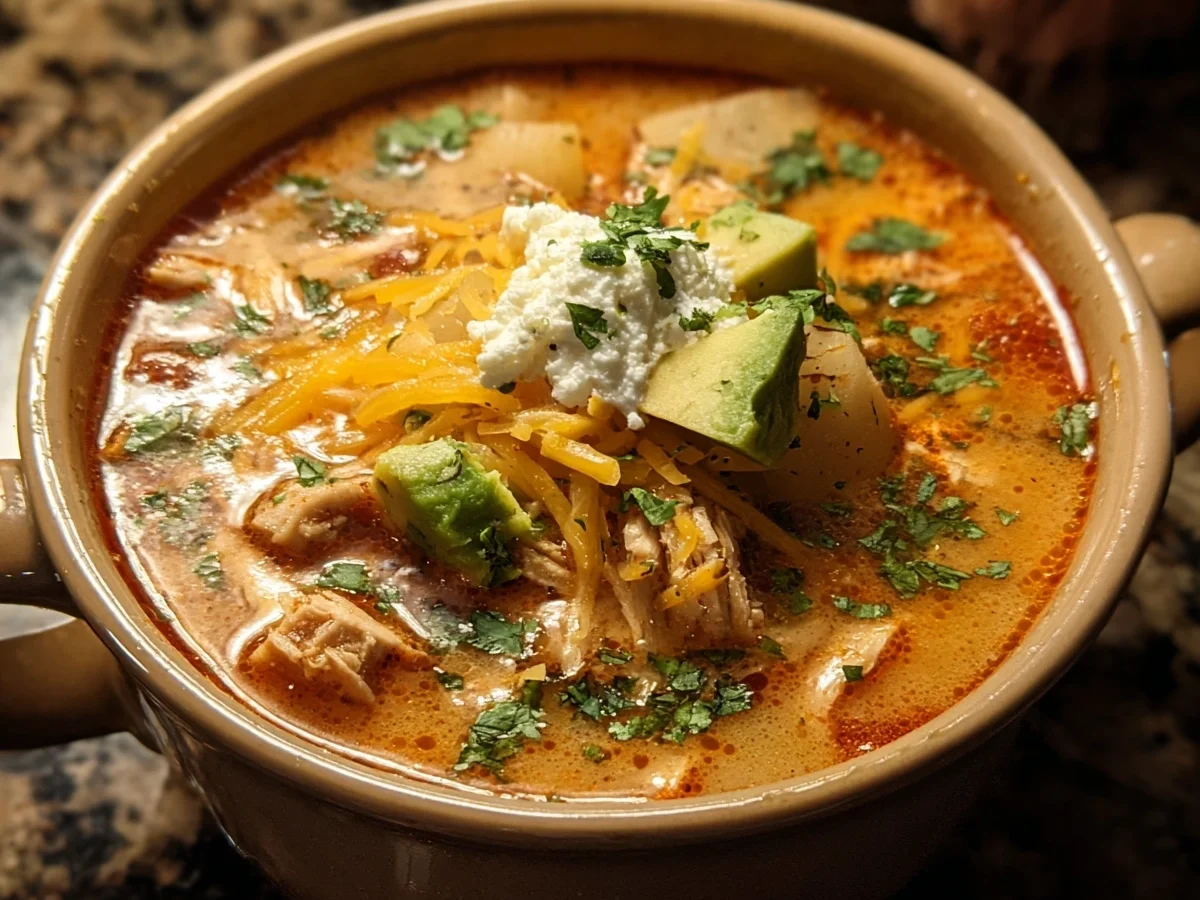 Tex-Mex Creamy Salsa Chicken Potato Soup - Featured Image