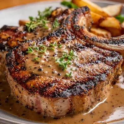 Texas Roadhouse Lamb Chops with Creamy Peppercorn Sauce