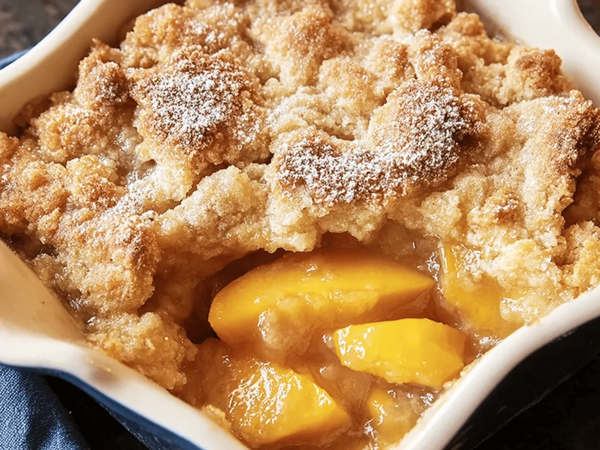 The Best Peach Cobbler Recipe Ever - Featured Image