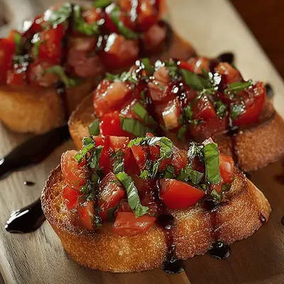Tomato Basil Bruschetta Crostini Recipe
