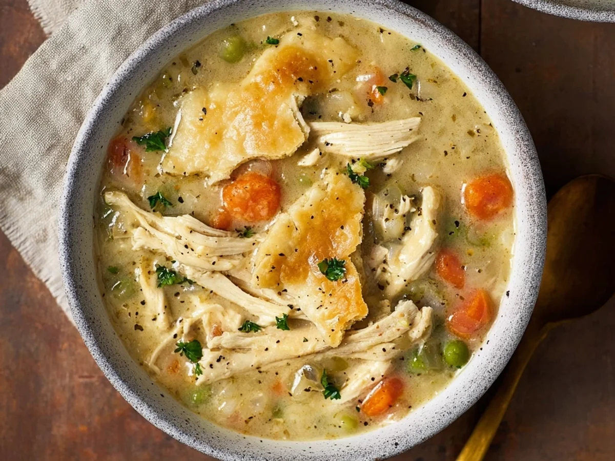 Wholesome Healthy Chicken Pot Pie Soup Recipe - Featured Image